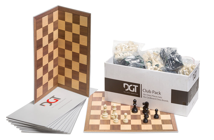 DGT CLUB PACK (10 x zestaw: figury + szachownice)