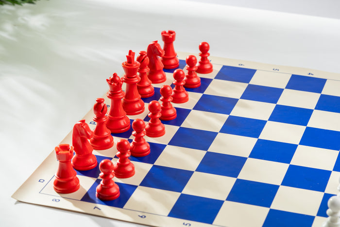 Figury szachowe Staunton 6, plastikowe (król 95 mm) - czerwone