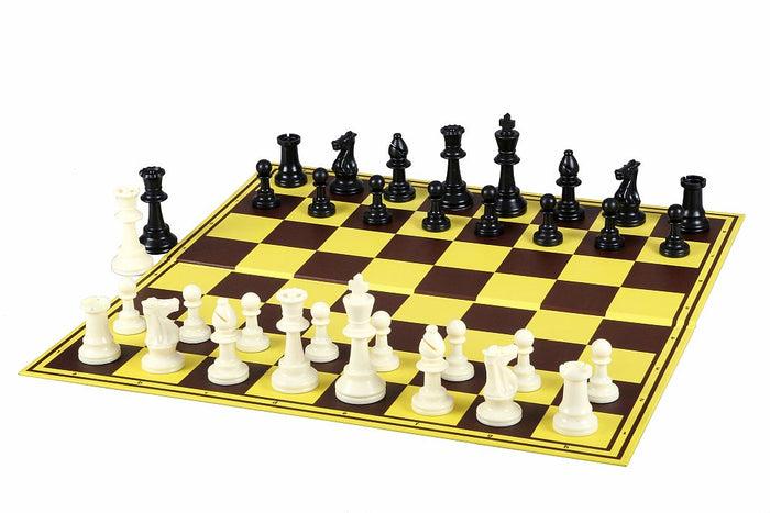 Figury szachowe Staunton nr 6, białe/czarne (król 96 mm)