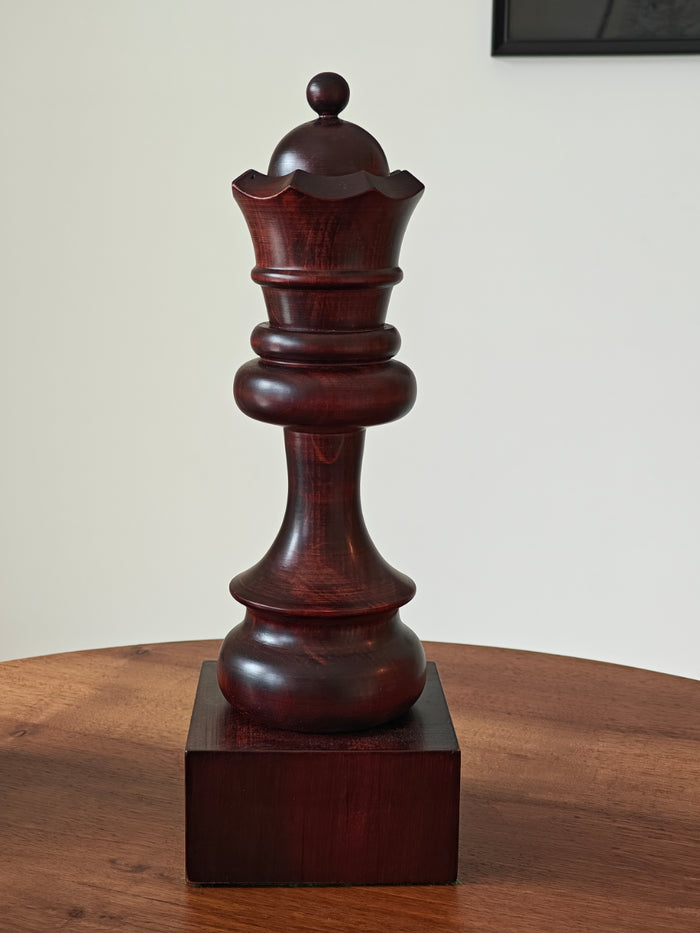 Puchar szachowy drewniany - Czarny Hetman (35 cm)