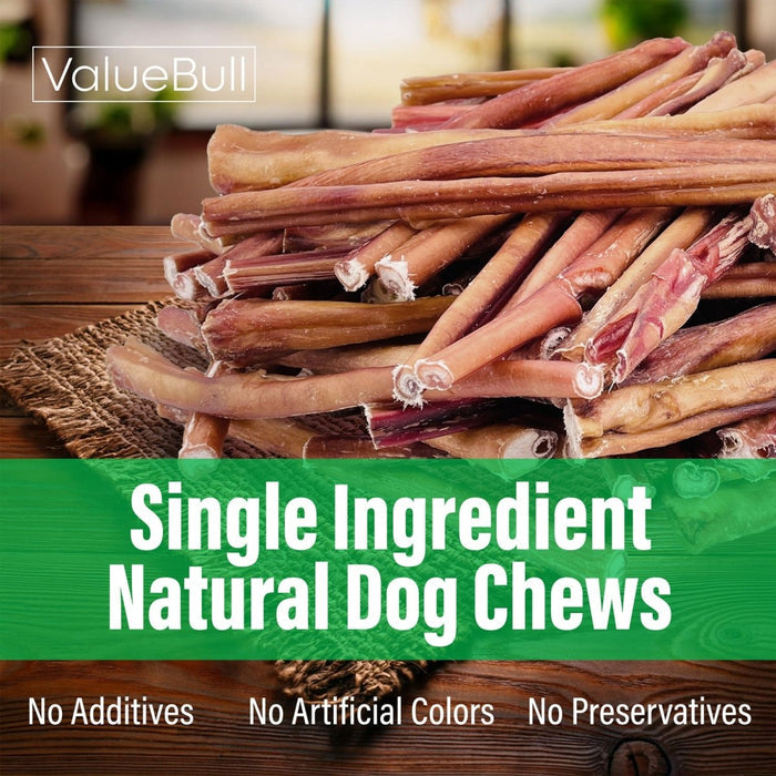 ValueBull Bully Sticks for Large Dogs, Thick 12 Inch, 25 Count - Thick - 25 Sticks