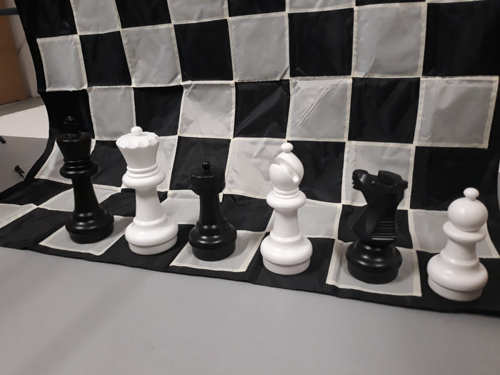 Zestaw do szachów plenerowych / ogrodowych (król 30 cm) - figury + szachownica nylonowa