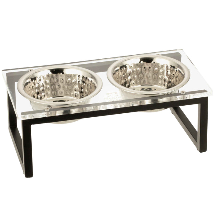 Small Acrylic Pet Bowl Stand on a white background.