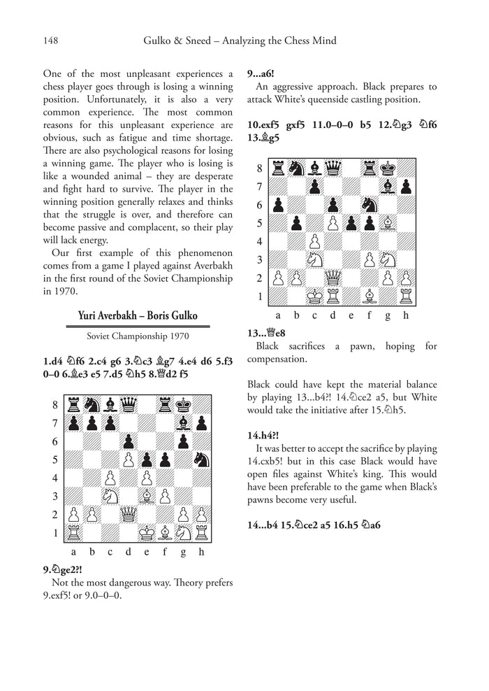 Analyzing the Chess Mind by Boris Gulko and Dr. Joel R. Sneed (twarda okładka)