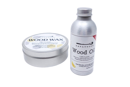wood wax and wood oil on a white background