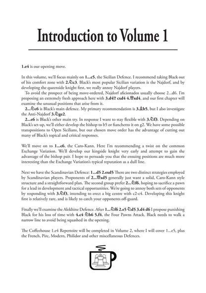 Coffeehouse Repertoire 1.e4 Volume 1 by Gawain Jones (miękka okładka)