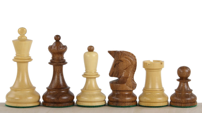 Figury szachowe Dubrovnik Akacja indyjska/Bukszpan 3,75 cala - Bobby Fischer