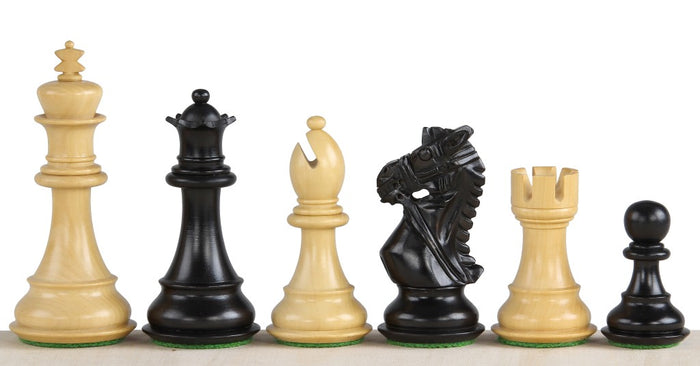 Figury szachowe King's Bridal Hebanizowane 3,75 cala Rzeźbione Drewniane