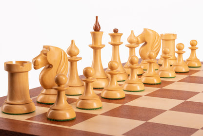 Figury szachowe Queen's Gambit 1957 akacja indyjska 3,75 cale