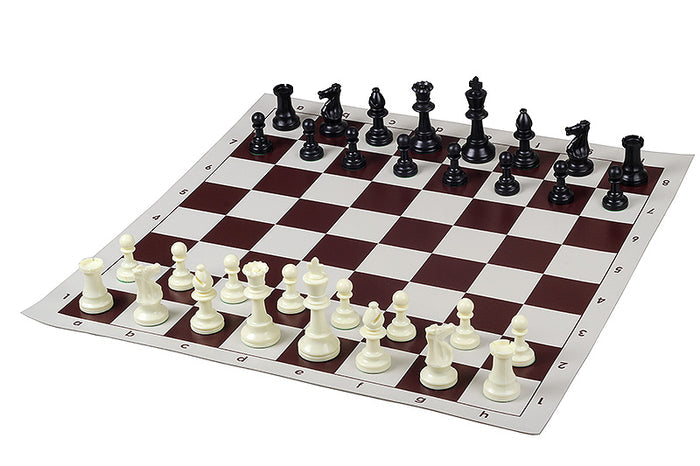 Figury szachowe Staunton nr 4, białe/czarne (król 78 mm) - szachy plastikowe