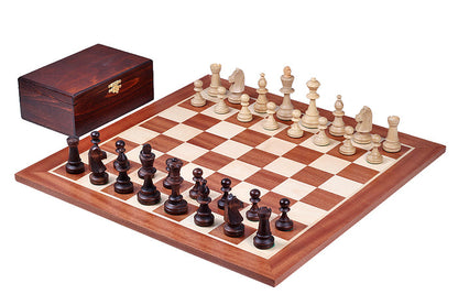 Figury szachowe Staunton nr 5 w drewnianym kuferku