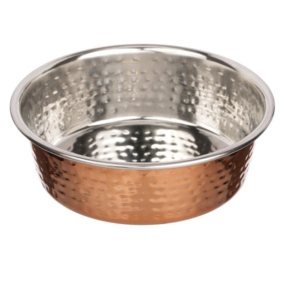 Side and inside view of the Hammered Copper Finish Bowl