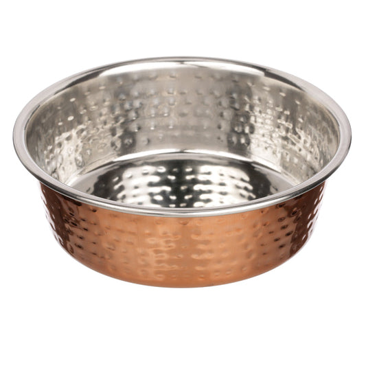 Side and inside view of the Hammered Copper Finish Bowl