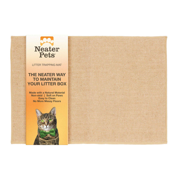 Jute Litter Mat Beige on a white background.