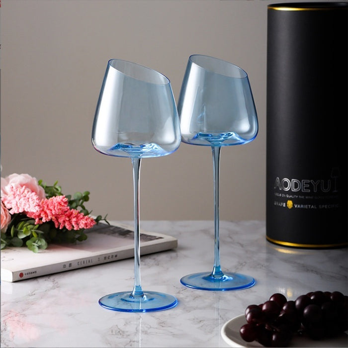 Klein Blue Crystal Glass Goblet Red Grape Wine Glass