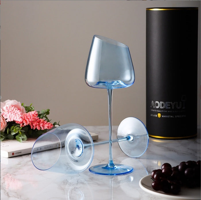 Klein Blue Crystal Glass Goblet Red Grape Wine Glass