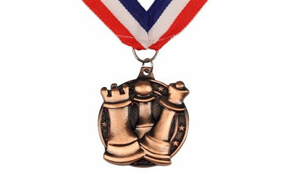 Medal szachowy okrągły - srebrny