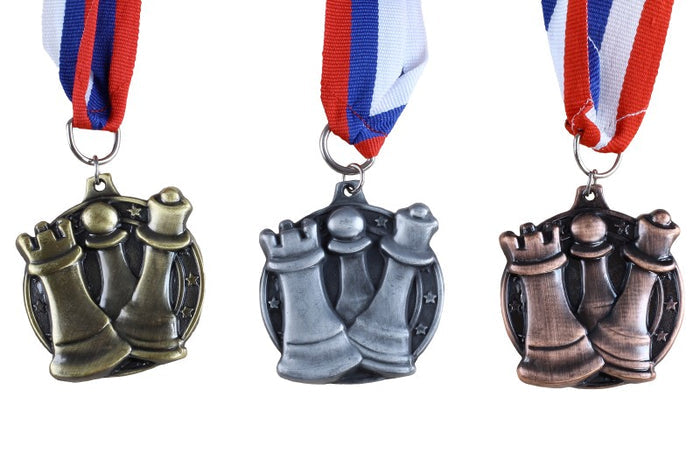 Medal szachowy okrągły - złoty
