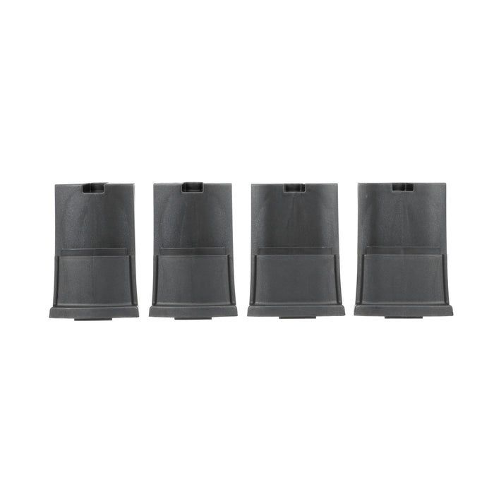 Four Midnight Black large leg extensions in a line on a white background.