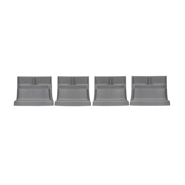 Picture of Small Gunmetal Leg Extensions lined up on a white background.
