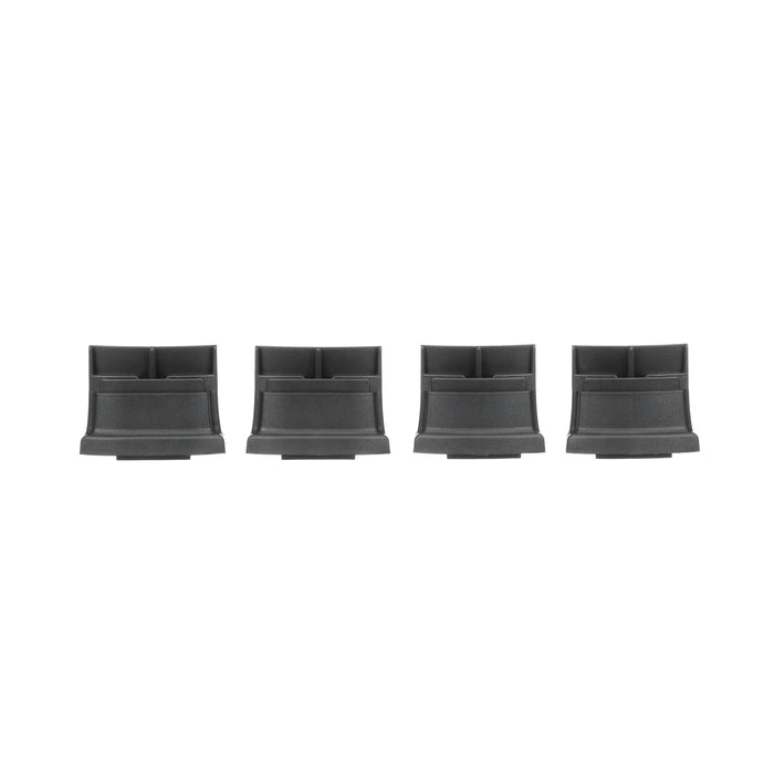 Small Midnight Black leg extensions for Deluxe Small and Cat Neater Feeders lined up on a white background.