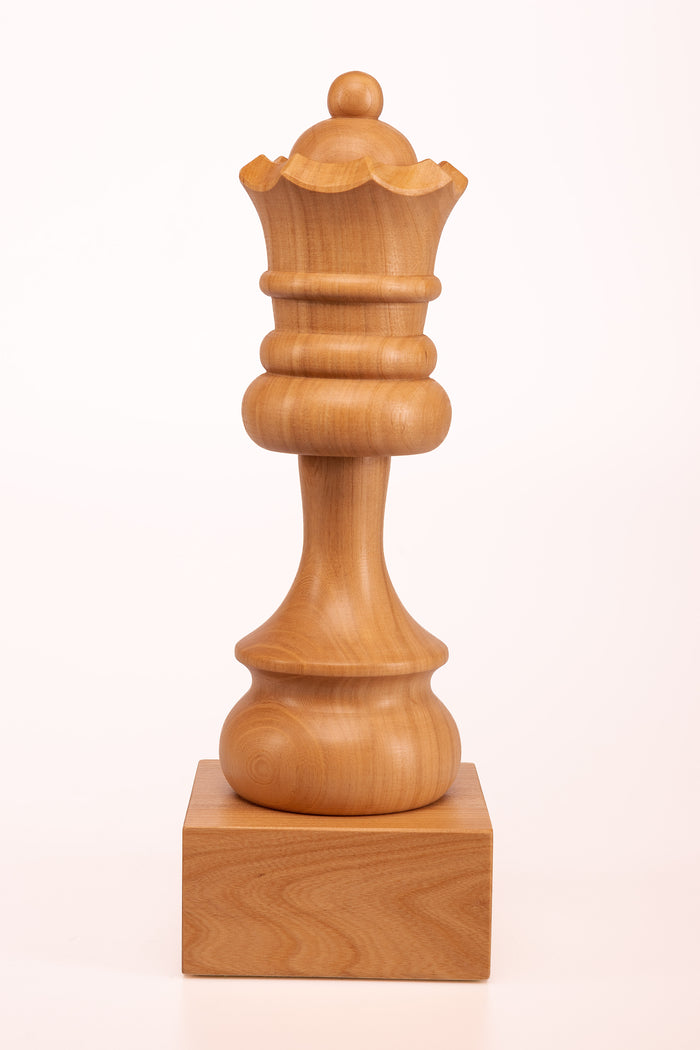 Puchar szachowy drewniany - Biały Hetman (35 cm)