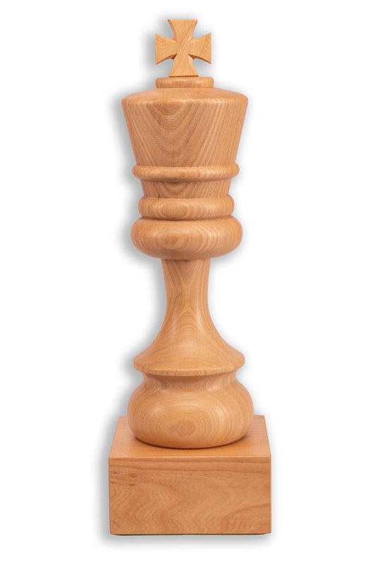 Puchar szachowy drewniany - Biały król (37 cm)