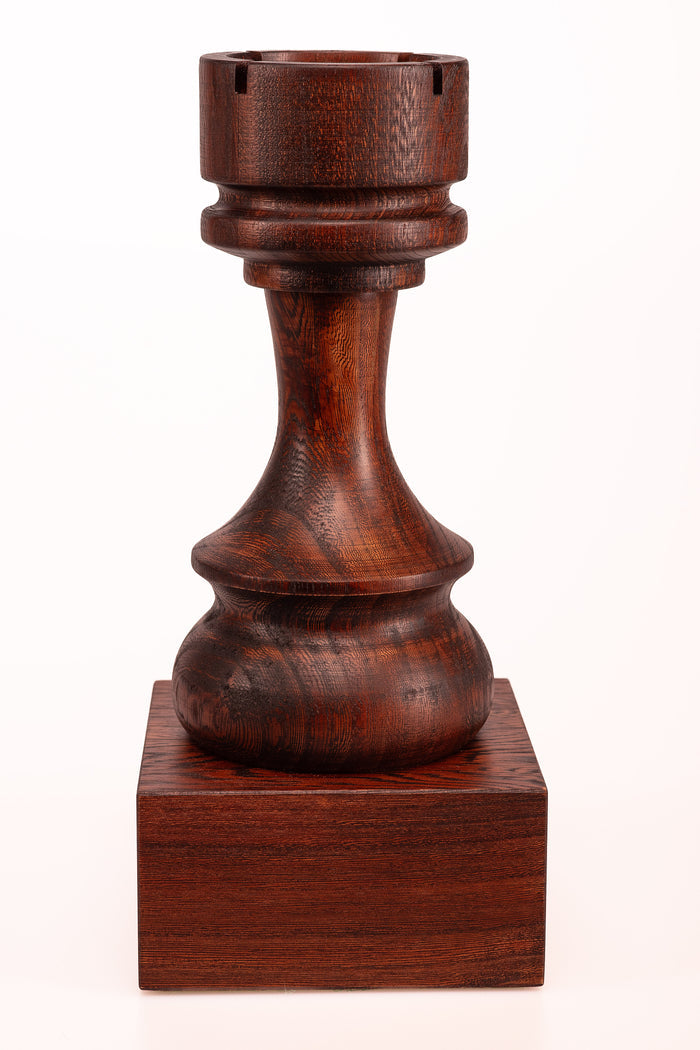 Puchar szachowy drewniany - Czarna Wieża (27 cm)