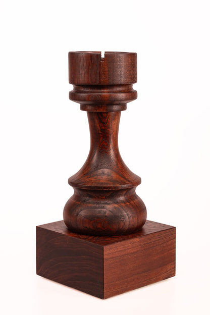 Puchar szachowy drewniany - Czarna Wieża (27 cm)