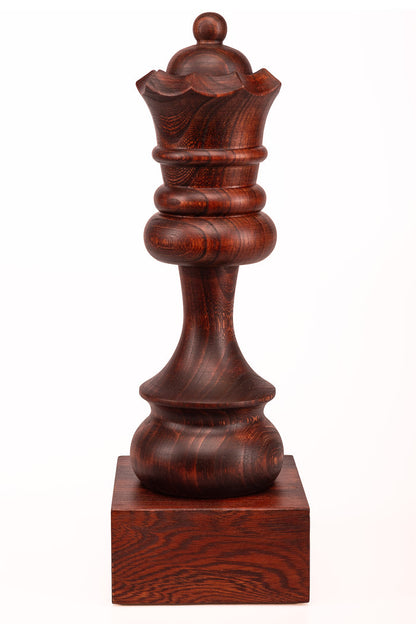 Puchar szachowy drewniany - Czarny Hetman (35 cm)