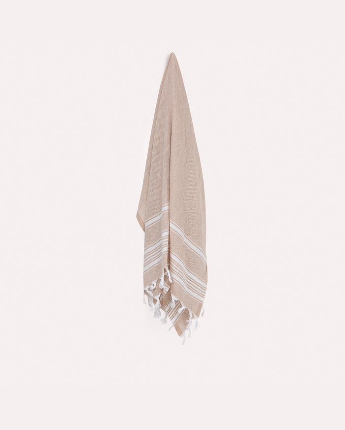 Recycled Cotton Peshtemal Towel - Beige