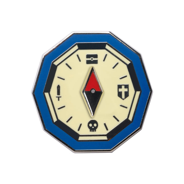 Sanshee - Dungeoneering Compass Silver Plated Spinner Pin