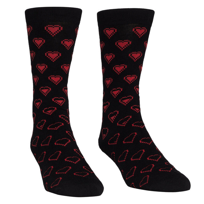 Sanshee - Gaming Hearts Combed Cotton Blend Crew Socks