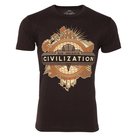 Sid Meier's Civilization - Deco 100% Cotton Tee - Brown