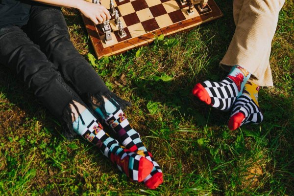 Skarpetki szachowe Rainbow Socks - rozmiar 41-46