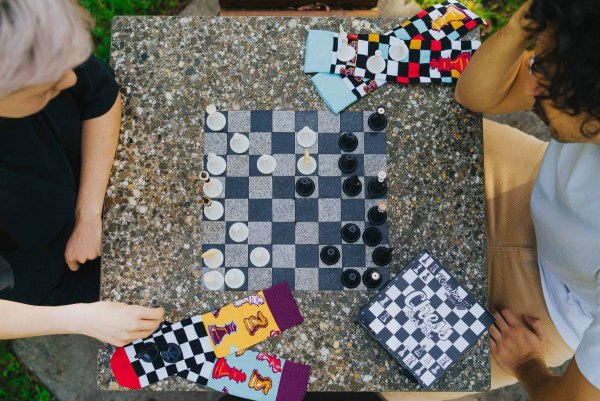 Skarpetki szachowe Rainbow Socks - rozmiar 41-46