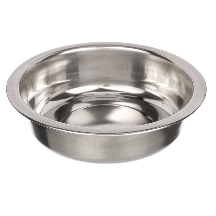 Stainless Steel Bowl top view on a white background.