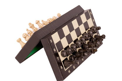 Szachy drewniane MAGNETYCZNE mini (20cm) - czarne