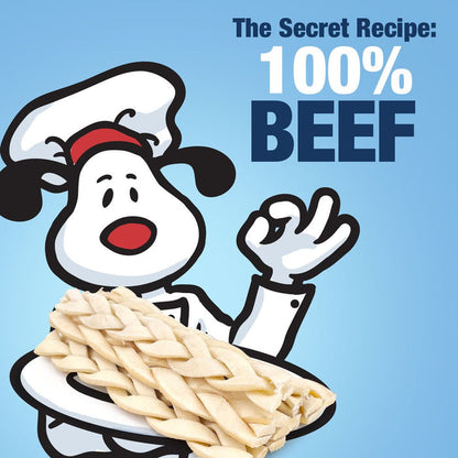 ValueBull Beef Cheek Braids, Long Lasting Dog Chews, 5-6 Inch, 50 Count - Cheek - 50 Braids