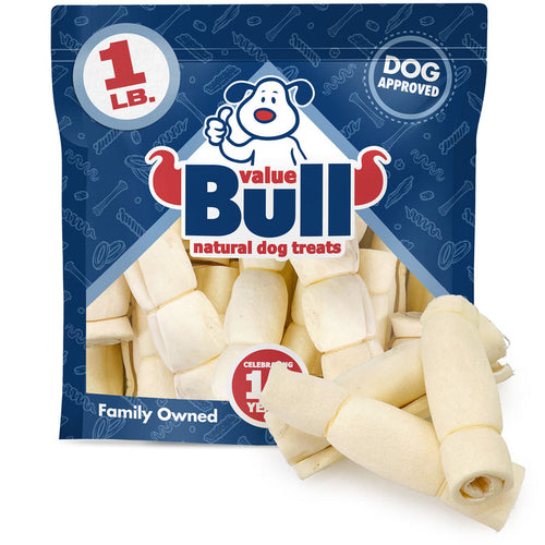 ValueBull Beef Cheek Rolls, Varied Shape Dog Chews, 6 Inch, 1 Pound - Cheek Roll - 1 Pound