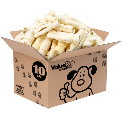 ValueBull Beef Cheek Rolls, Varied Shape Dog Chews, 6 Inch, 10 Pounds Bulk Pack