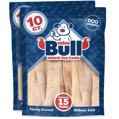 ValueBull Beef Cheek Slice Dog Chews, Thick 9-10 Inch, 20 Count - Thick - 20 Slices