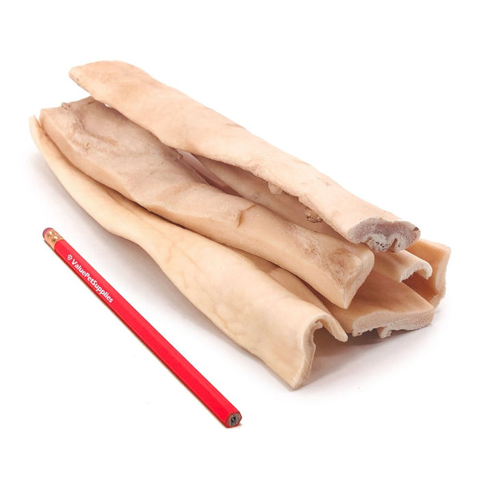 ValueBull Beef Cheek Slice Dog Chews, Thick 9-10 Inch, 20 Count - Thick - 20 Slices