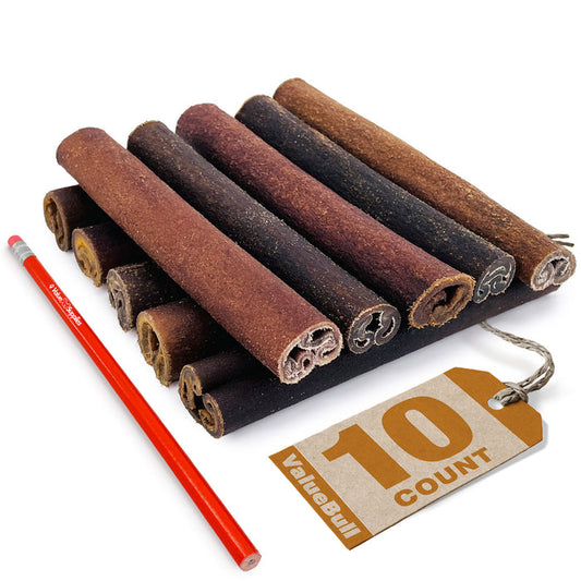 ValueBull Beef Collagen Sticks, 6 Inch Super Jumbo Chews, 10 Count - X-Jumbo - 10 Sticks