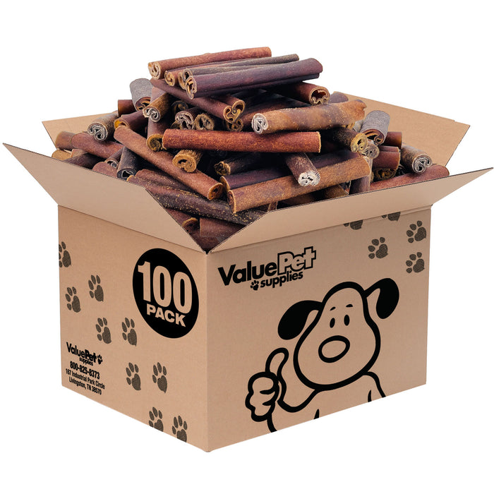 ValueBull Beef Collagen Sticks, 6 Inch Super Jumbo Chews, 100 Count Bulk Pack - X-Jumbo - 100 Sticks