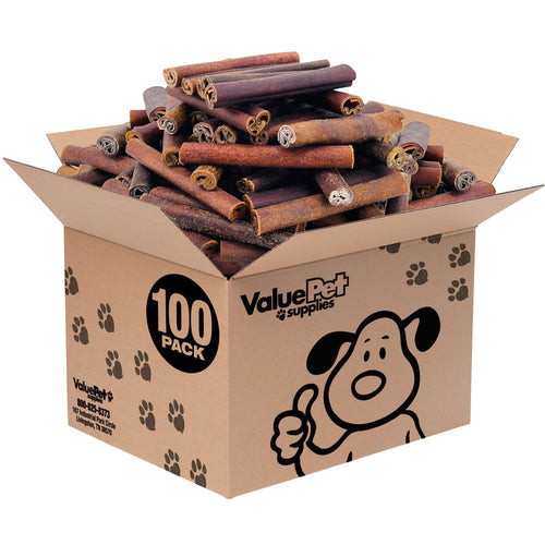 ValueBull Beef Collagen Sticks, 6 Inch Super Jumbo Chews, 100 Count Bulk Pack - X-Jumbo - 100 Sticks