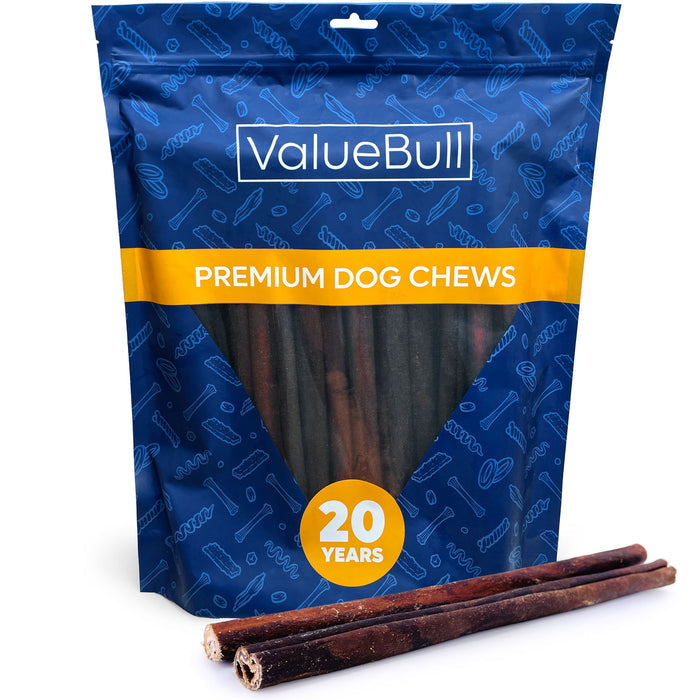 ValueBull Beef Collagen Sticks for Dogs, 12 Inch Thick Chew, 25 Count - Thick - 25 Sticks