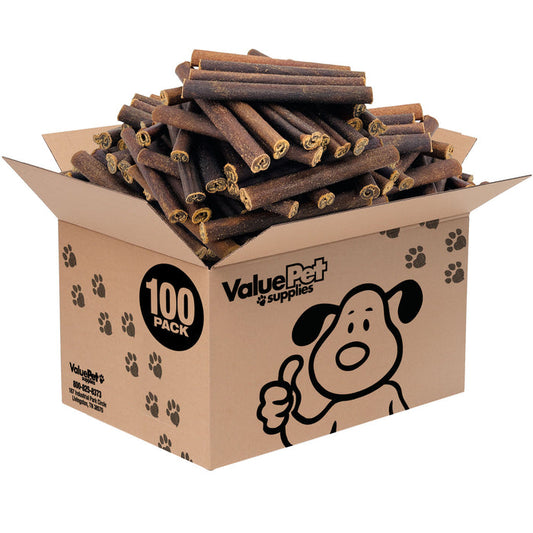 ValueBull Beef Collagen Sticks for Dogs, 6 Inch Thick Chews, 100 Count Bulk Pack - Thick - 100 Sticks