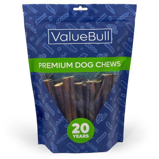 ValueBull Beef Collagen Sticks for Dogs, 6 Inch Thick Chews, 25 Count - Thick - 25 Sticks