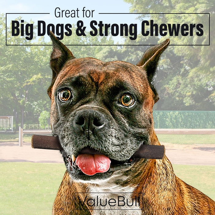 ValueBull Beef Collagen Sticks for Dogs, 6 Inch Thick Chews, 25 Count - Thick - 25 Sticks